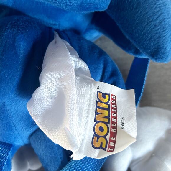 Sonic the Hedgehog 18” Blue Plush Kids Backpack SEGA EUC - Picture 4 of 6
